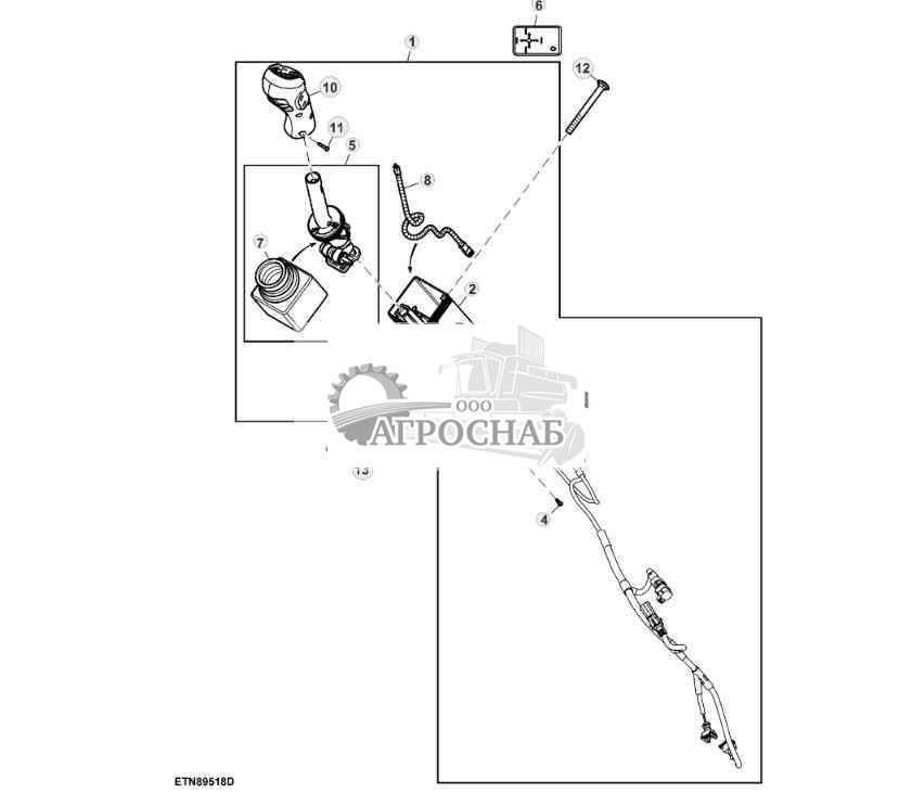 Многофункциональный рычаг, механический ICV, с 3 функциями, с демпфированием фронтального погрузчика, с переключателями передач 